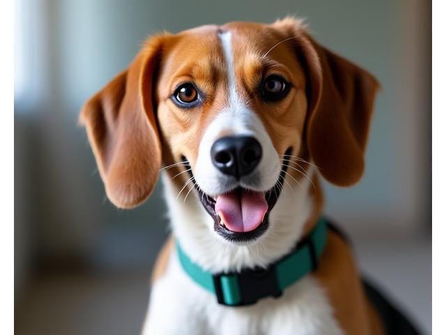 A happy dog wearing a comfortable, well-fitting collar