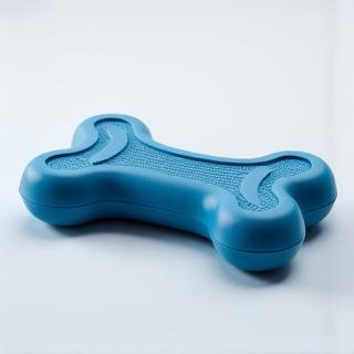Extremely durable rubber chew toy shaped like a bone