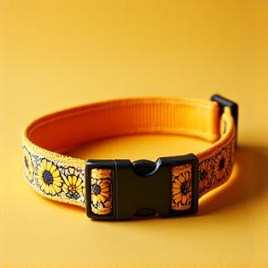 Dog collar with sunflower pattern